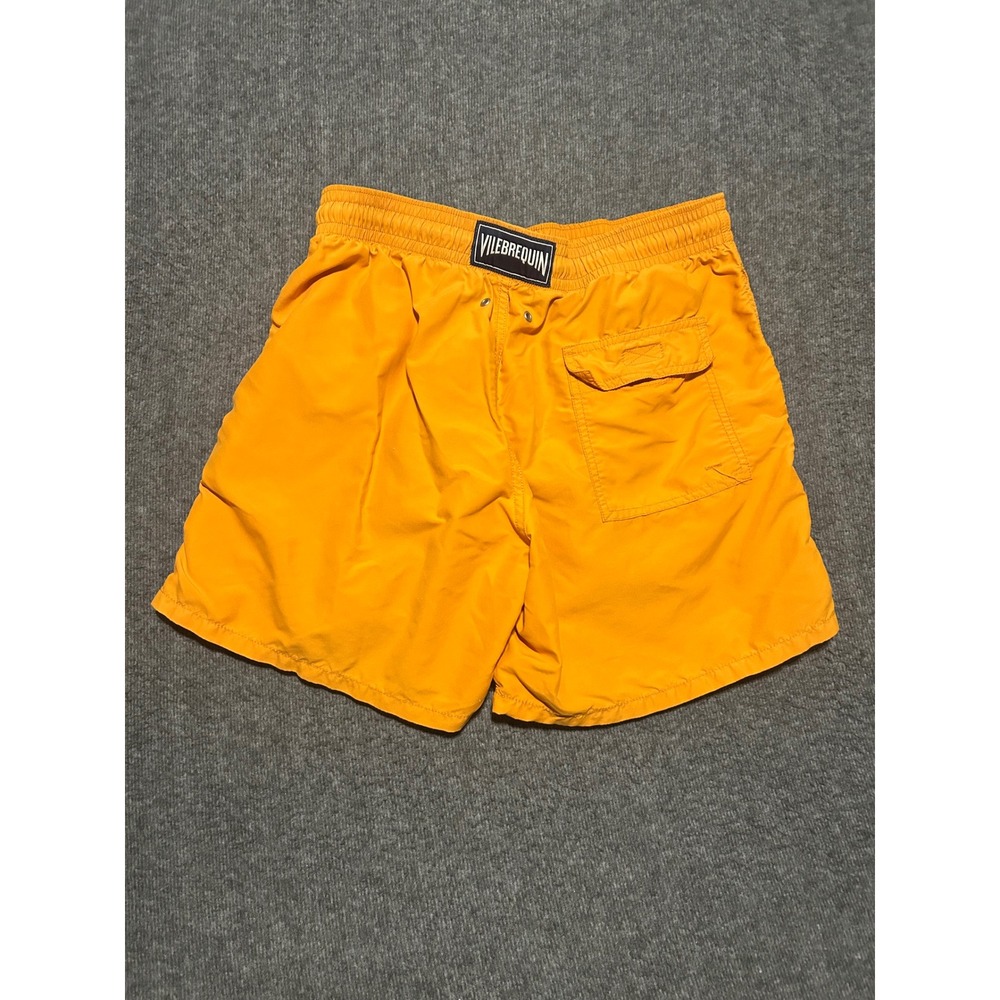 Vilbrequin swim trunks mens orange beach Large unlined drawstring read